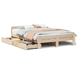 Bed frame without Mattress 150x200 cm King Size Solid Wood Pine 3309035