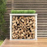Outdoor Log Holder White 108x52x106 cm Solid Wood Pine 822627