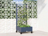 Garden Planter with Trellis&Wheels Blue Grey 40 x 40 x 131.5 cm 3422916