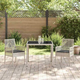 Garden Dining Set 3 pcs Light grey Poly rattan 3334895