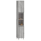 Bathroom Cabinet Grey Sonoma 30x30x190 cm Engineered Wood 831530