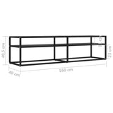 TV Cabinet Black Tempered glass, powder-coated steel Medium 331719