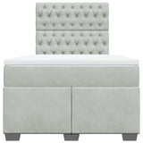 Box Spring Bed with Mattress Light Grey 120x190 cm Small Double Velvet 3290864