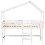 ZNTS Loft Bed with Ladder and Roof without Mattress White 80x200 cm 3282067