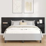 Headboard with Cabinet 3 pcs Black Oak Engineered Wood 3416091