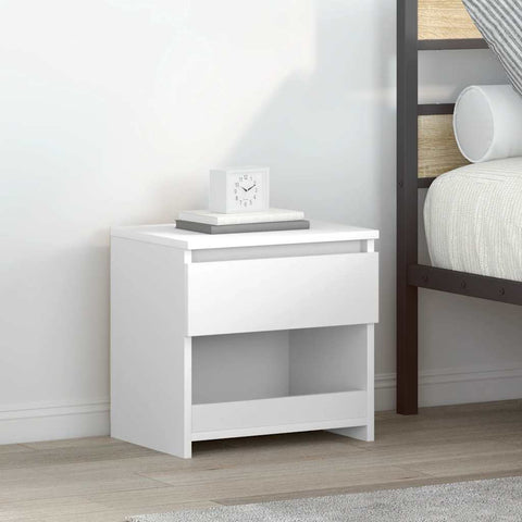 Bedside Cabinets 2 pcs High Gloss White 40x30x39 cm Engineered Wood 803456