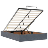 Ottoman Bed Frame No Mattress Dark Grey Double Velvet 3311001