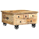 Coffee Table Rough Mango Wood 70x70x40 cm 243979