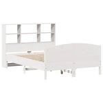 ZNTS Bookcase Bed without Mattress White 120x200cm Solid Wood Pine 3323108