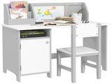 Kids Table and Chair Set w/ Whiteboard - Grey T3398P347716