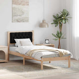 Bed Frame with Headboard Black 90 x 200 cm Solid Pine Wood 878216