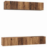 TV Cabinet Set Wall-mounted 5 pcs Old Wood Engineered Wood 3393405