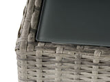 Square PE Wicker Rattan Table, with Glass Top - Light Grey T3398P323876
