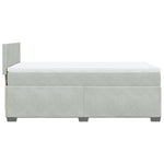 ZNTS Box Spring Bed with Mattress Light Grey 90x200 cm Velvet 3286204