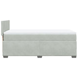 ZNTS Box Spring Bed with Mattress Light Grey 90x200 cm Velvet 3286204