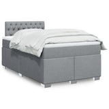 Box Spring Bed with Mattress Light Grey 120x200 cm Fabric 3285862