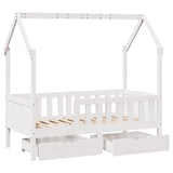 Kids Bed Frame with Drawers without Mattress 80x160 cm Solid Wood 3302042