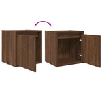 ZNTS Wall-Mounted Bedside Cabinets 2 pcs Brown Oak 38x34x40 cm 861242