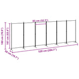 6-Panel Room Divider Beige 520 x 180 cm Fabric 42039230