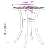 Garden Table Bronze 48x53 cm Cast Aluminium 4002823