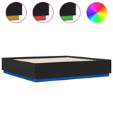 Bed Frame with LED without Mattress Black 180x200 cm Super King 3209591