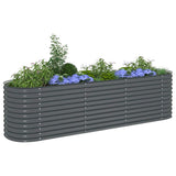Garden Raised Bed 320x80x81 cm Galvanised Steel Grey 45522
