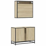 ZNTS 2 Piece Bathroom Furniture Set Sonoma Oak Engineered Wood 3300911