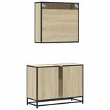 2 Piece Bathroom Furniture Set Sonoma Oak Engineered Wood 3300911