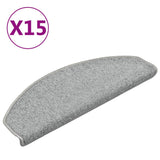 Stair Mats 15 pcs 65x24x4 cm Light Grey Half Round Large 322371