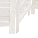 Room Divider 3 Panels White Solid Wood Paulownia 358832