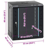 Network Cabinet with Storage Black 53 x 45 x 60 cm Steel 42017655