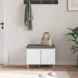 Hall Bench White 60 x 38 x 46 cm Engineered Wood and Fabric 891520