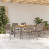 Garden Dining Set 7 pcs Grey Poly Rattan 3365409