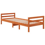 Bed Frame without Mattress Wax Brown 90x200 cm Solid Wood Pine 844485