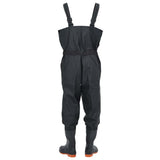 Chest Waders with Boots and Belt Black Size 43 4017004