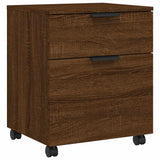 Mobile File Cabinet with Wheels Brown Oak 45x38x54 cm Engineered Wood 817137