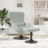 Egg Chair with Footstool Light Grey 63 x 73 x 90 cm Velvet 42002744