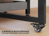 HOMCOM Four-Person Drop Leaf Table - Grey Wood-Effect T3398P549124