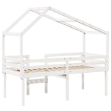 High Sleeper Bed without Mattress White 90x200 cm Solid Wood Pine 3282053