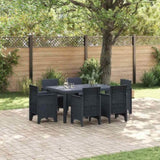 Garden Dining Set 7 pcs Anthracite Polt rattan 3378555