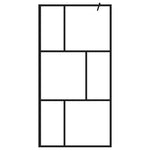 Walk-in Shower Wall with Tempered Glass Black 100x195 cm 149154