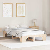 Bed Frame Natural 135 x 190 cm Solid Pine Wood 872953