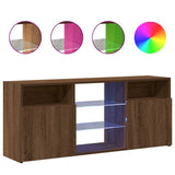 TV Cabinet with LED Lights Brown Oak 120x30x50 cm 815716