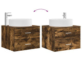 Wall-Mounted Sink Vanity Smoked Oak 49.5 x 44.5 x 65.5 cm 890322
