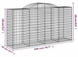 Arched Gabion Baskets 25 pcs 200x50x140/160 cm Galvanised Iron 3146378