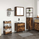 2 Piece Bathroom Furniture Set Smoked Oak Engineered Wood 3328366