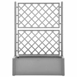 Garden Raised Bed with Trellis and Self Watering System Grey 317578