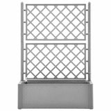 Garden Raised Bed with Trellis and Self Watering System Grey 317578