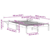 Bed Frame Wax Brown 135 x 190 cm Solid Pine Wood 873198