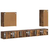 TV Wall Cabinet Set Wall-mounted 6 pcs Smoked Oak 3408948